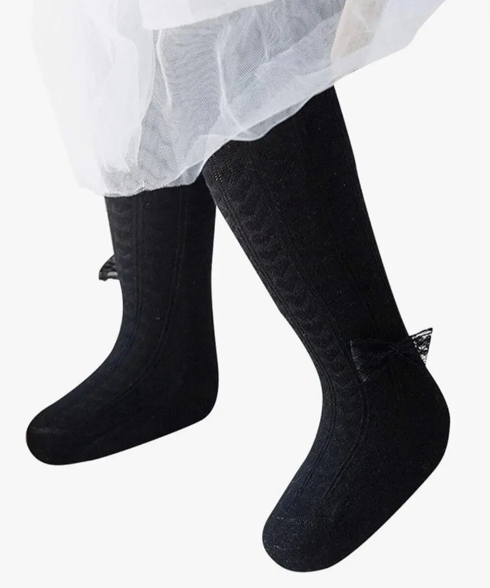Zando Cozy Baby Tights Girls Black Size 2T - 4T